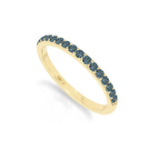 natural london blue topaz half eternity band rings in yellow gold vermeil